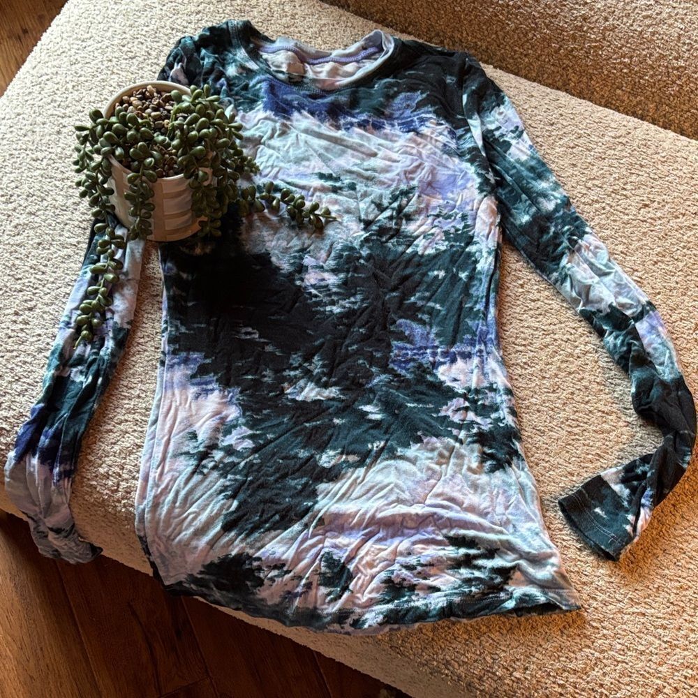 Tie-Dye Cuddle Duds Long Sleeve Top 1st layer
